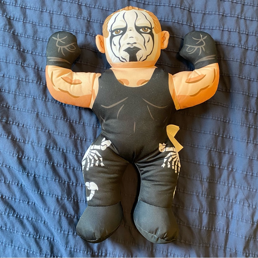 Wrestling Plush Doll with Black and Tan Outfit